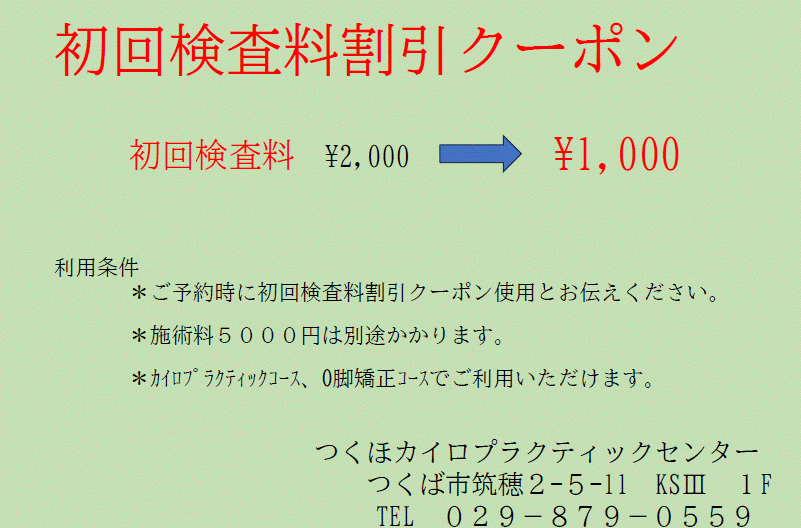 初回検査料割引クーポン